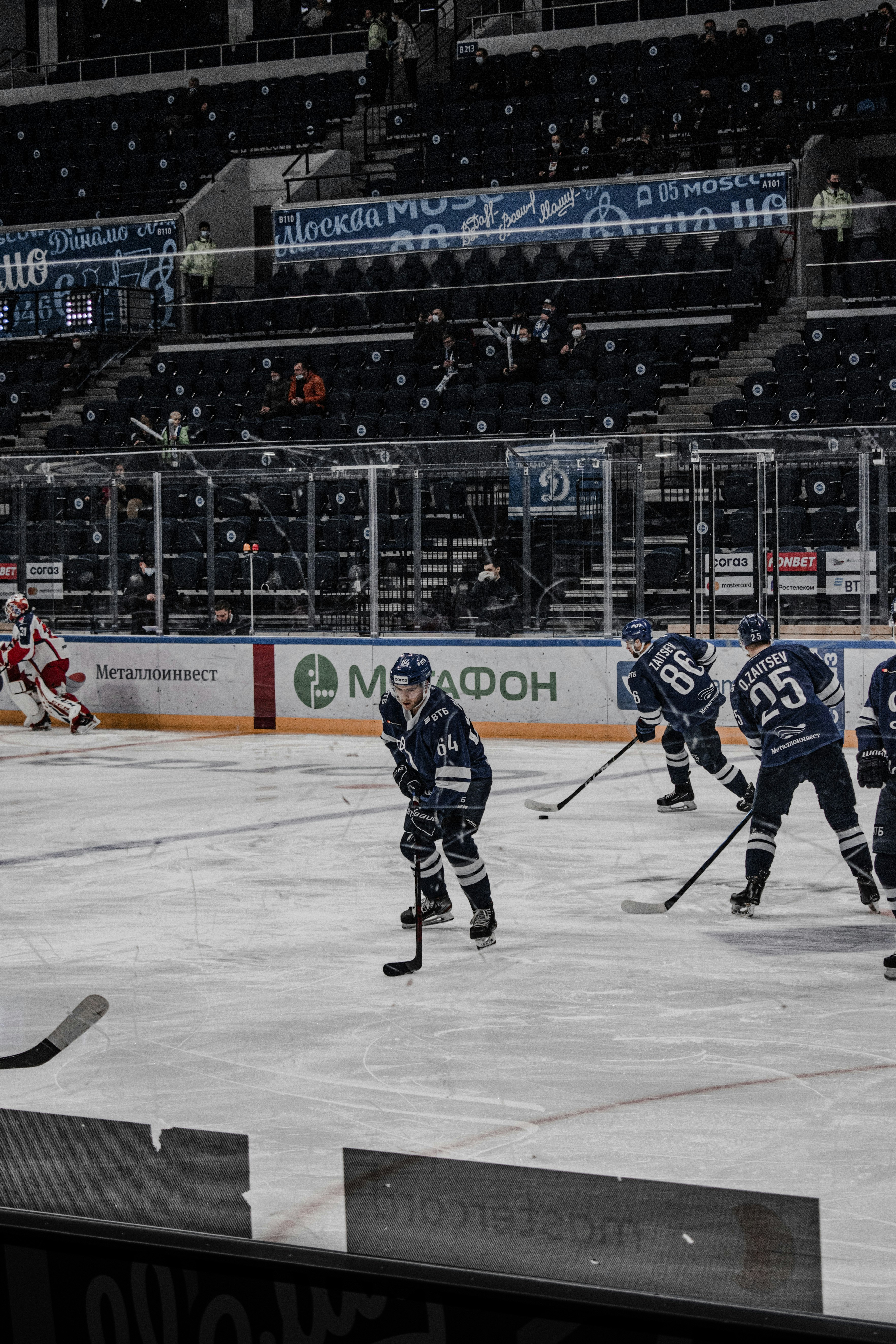 ice hockey players on ice hockey field